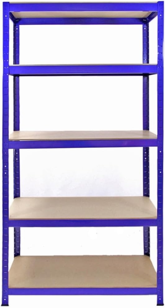 3 Heavy Duty T-Rax Garage Shelving Units + Workbench Blue 280kg Shelves