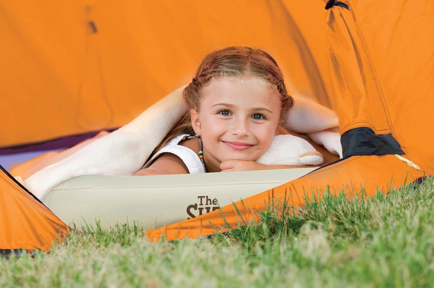 Toddler Inflatable Travel Bed 152×94CM Kids Air Mattress w/ Rails & Pump