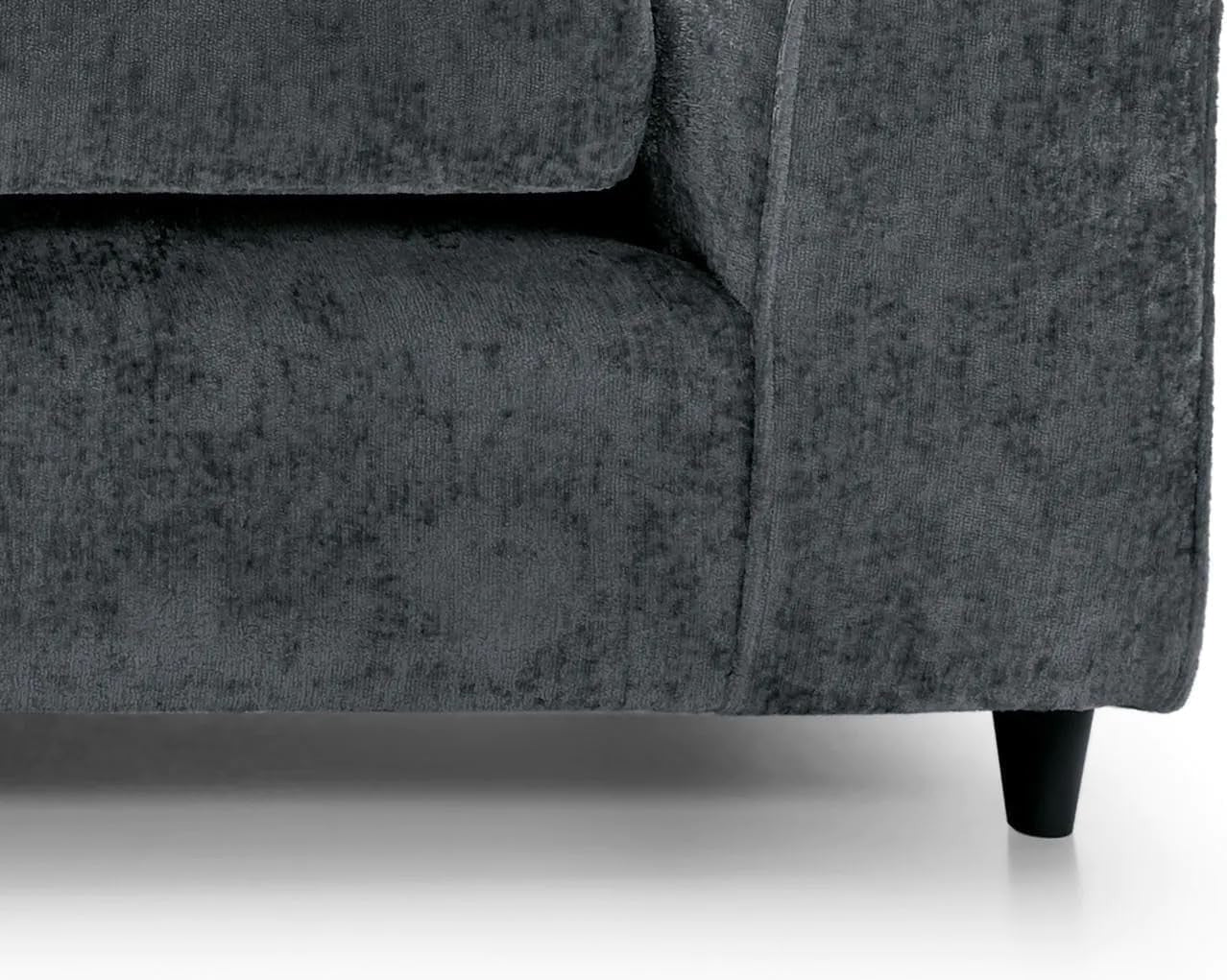 Grey 2C2 Corner Sofa 5 Seater Fabric Couch – L Shape Dual Arm Comfy Suite