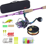 4-Section Carbon Fiber Fishing Rod & Reel Combo Kit with Accessories
