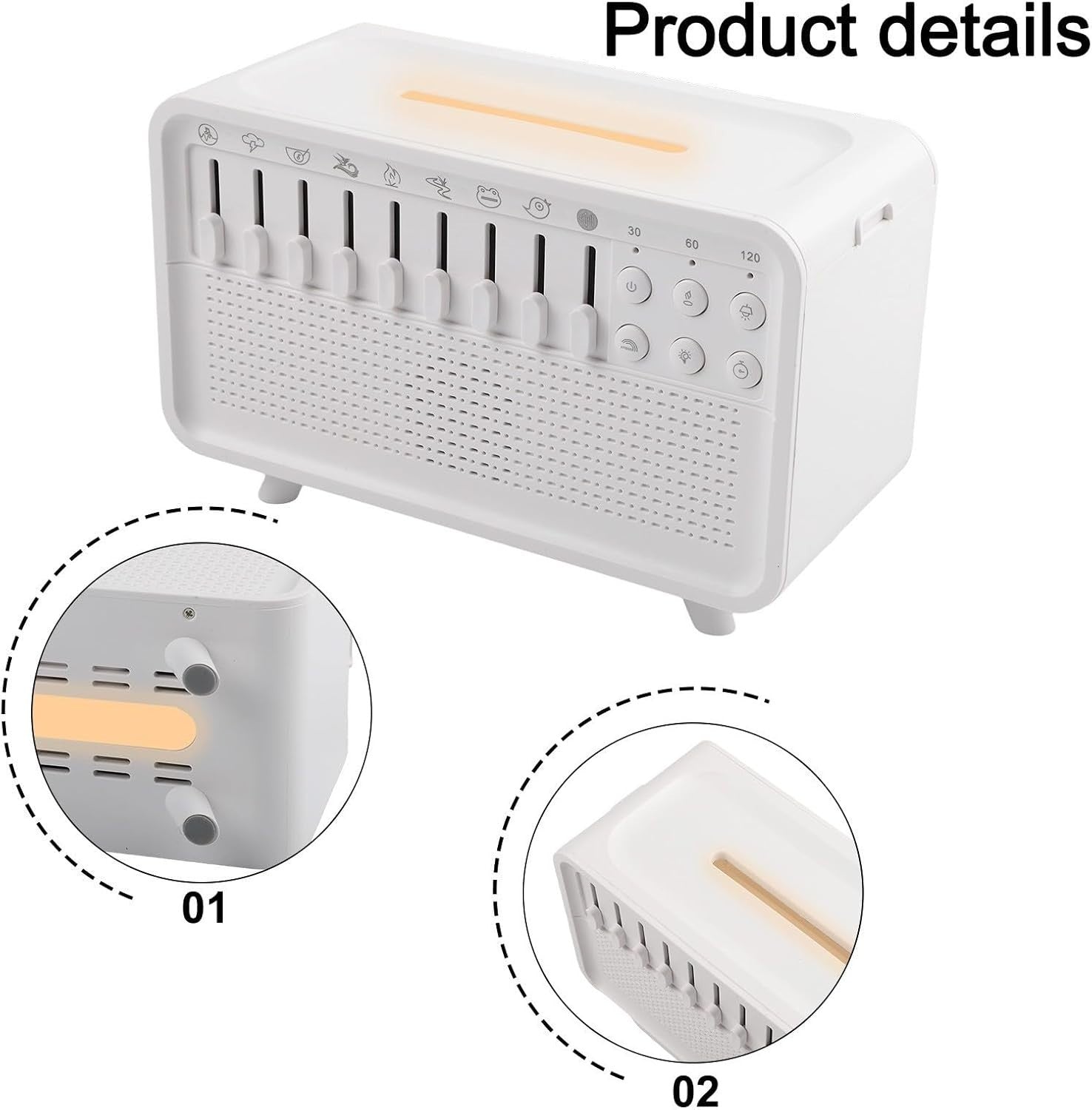White Noise Machine Humidifier Aroma Diffuser Night Light Sleep Aid.