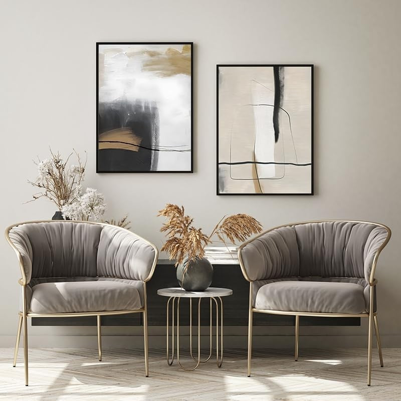 Geometric Abstract Poster Set 3pcs 60x90cm Plant Wall Art Decor