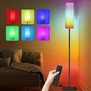 RGB Floor Lamp Remote Control Dimmable Tall Reading Light Linen Shade
