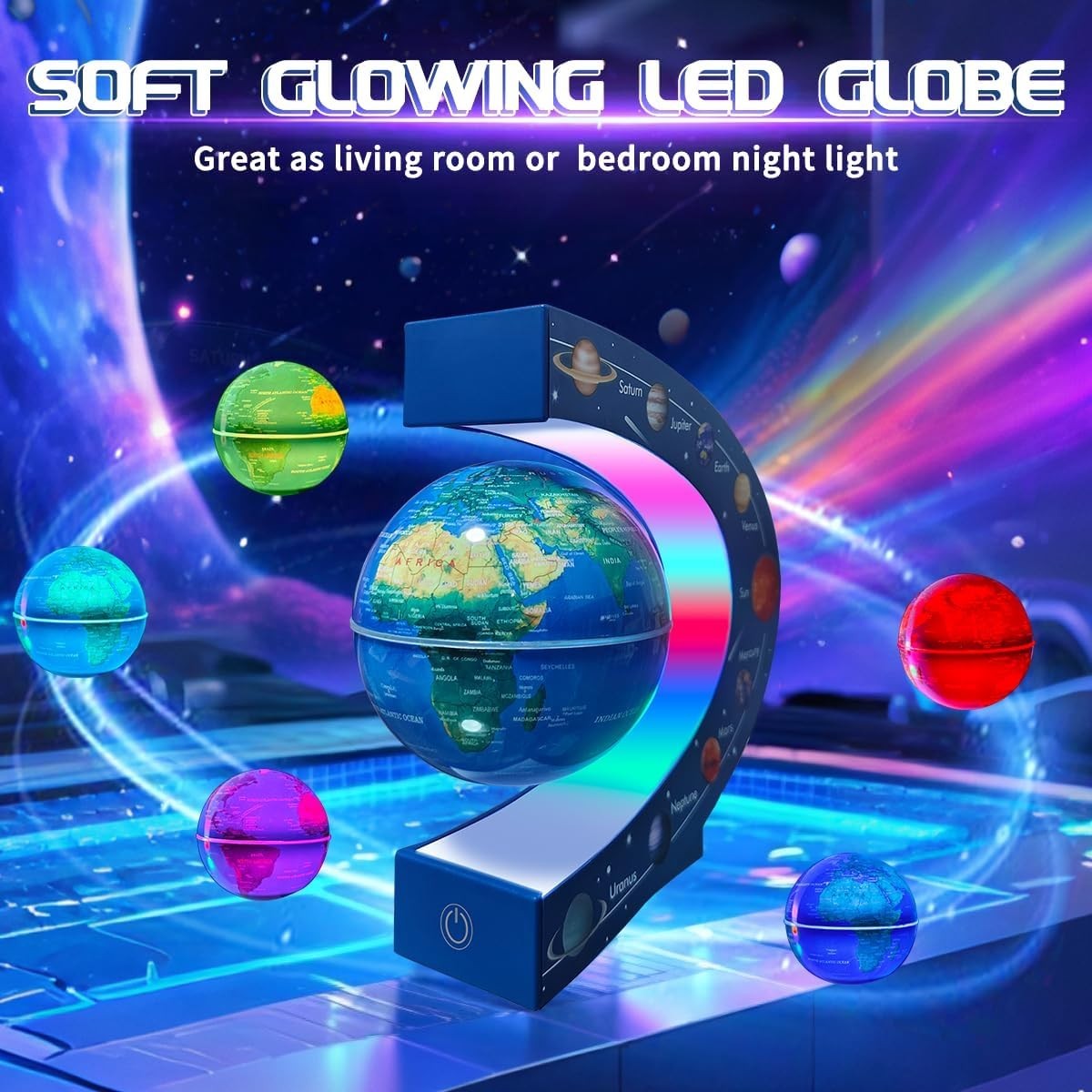 Magnetic Levitating Globe Planet LED Floating Desk Nine-Planet Lamp