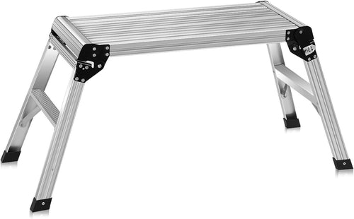 Aluminium Folding Hop Up Work Platform 150kg Anti-Slip Step Bench 107x40x50