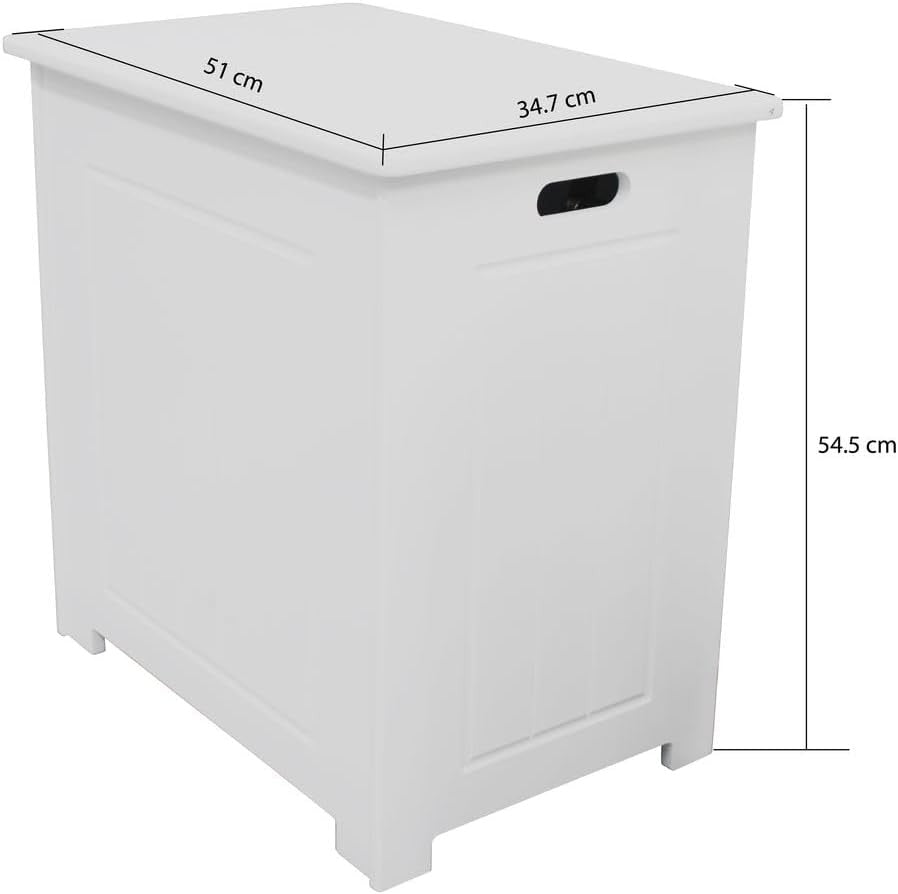 Bathroom Laundry Cabinet Slimline Storage Unit White Wooden Hamper Box