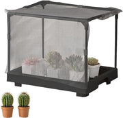 Mini Raised Plant Greenhouse Box 35x27x7cm Frost Cover for Balcony