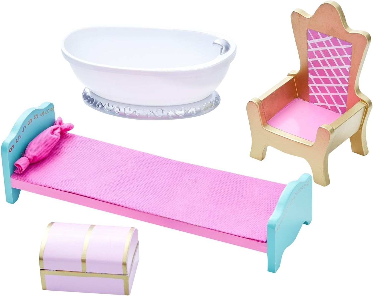 Kids Vanity Table Set w/ Mirror & Stool | Doll Play Area + Storage