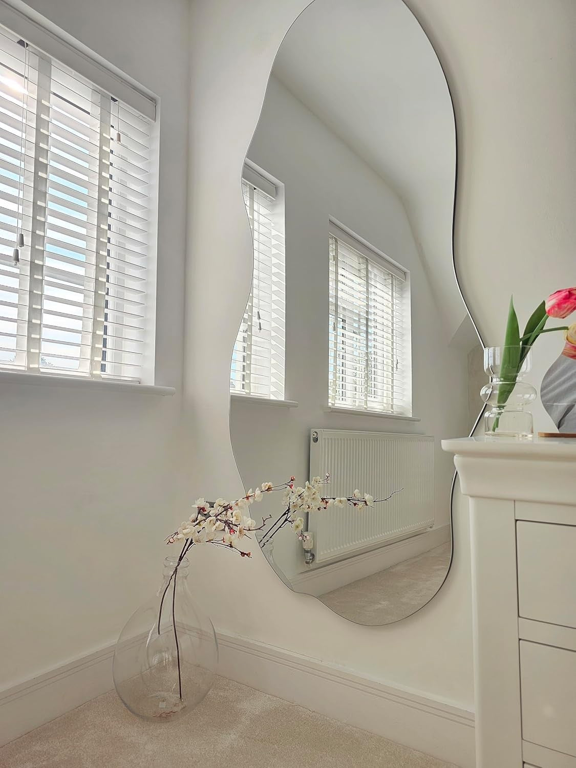 Luxury Frameless Organic Wall Mirror Irregular Shape Glass