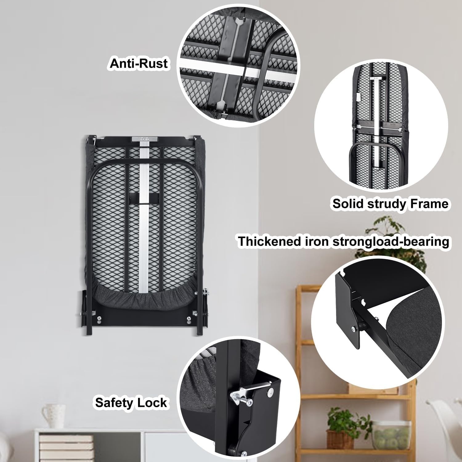Wall Mounted Folding Ironing Board Cabinet Space Saving Fold Down Design