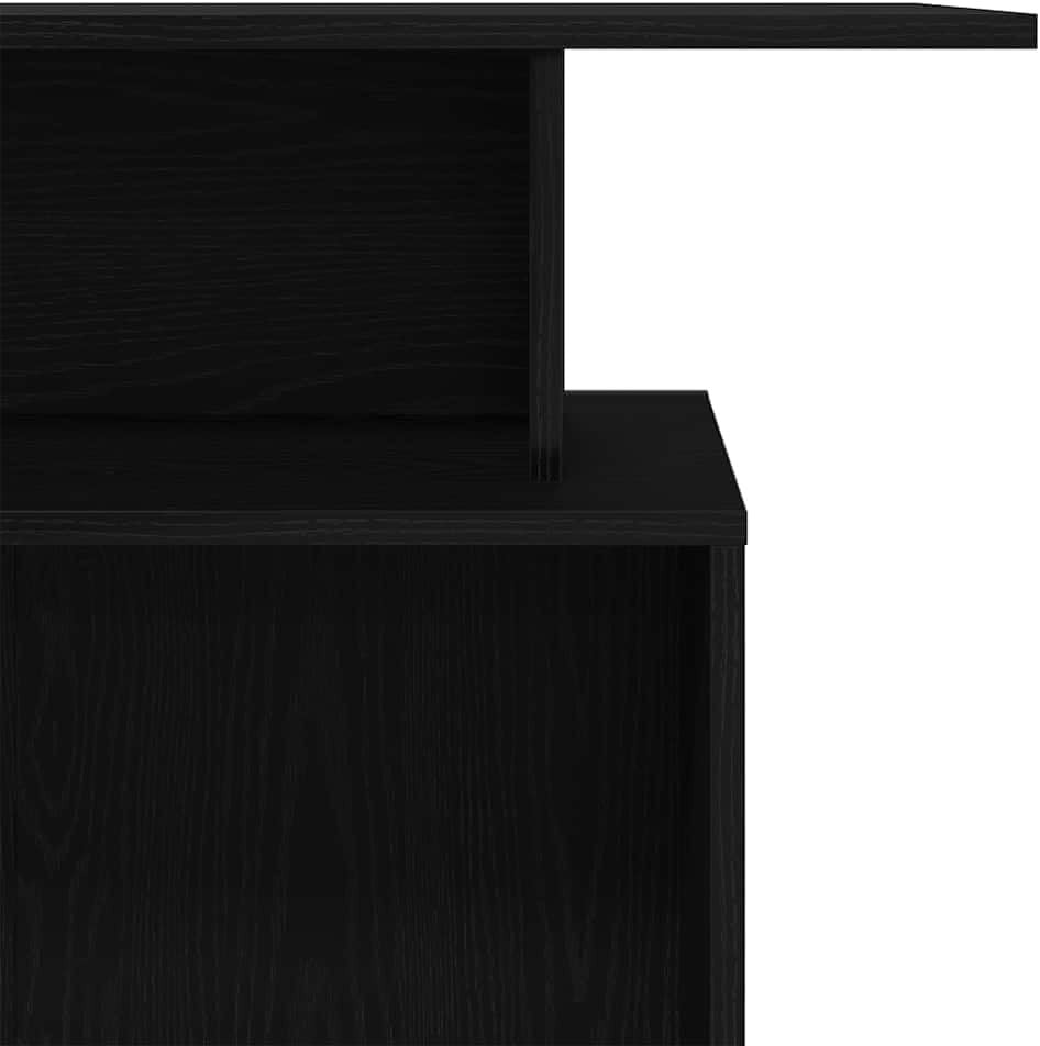 Black Reception Desk 100x40x104cm Modern Office Counter with Shelf Storage