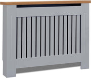 Medium Grey Radiator Cover | Vertical Slatted MDF Cabinet