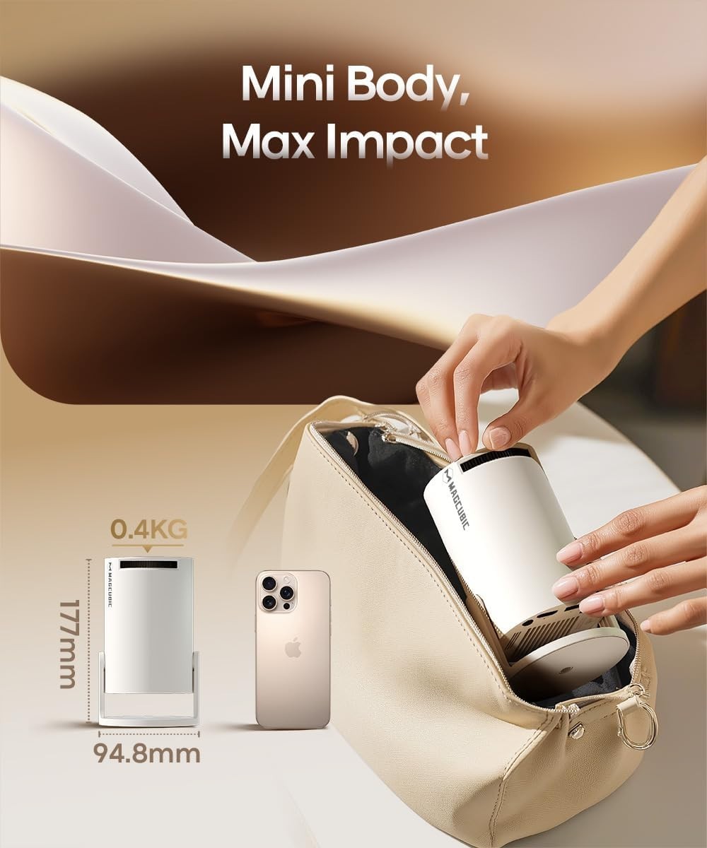 Android 14 Mini Projector 4K Support WiFi 6 Bluetooth 180° Ceiling