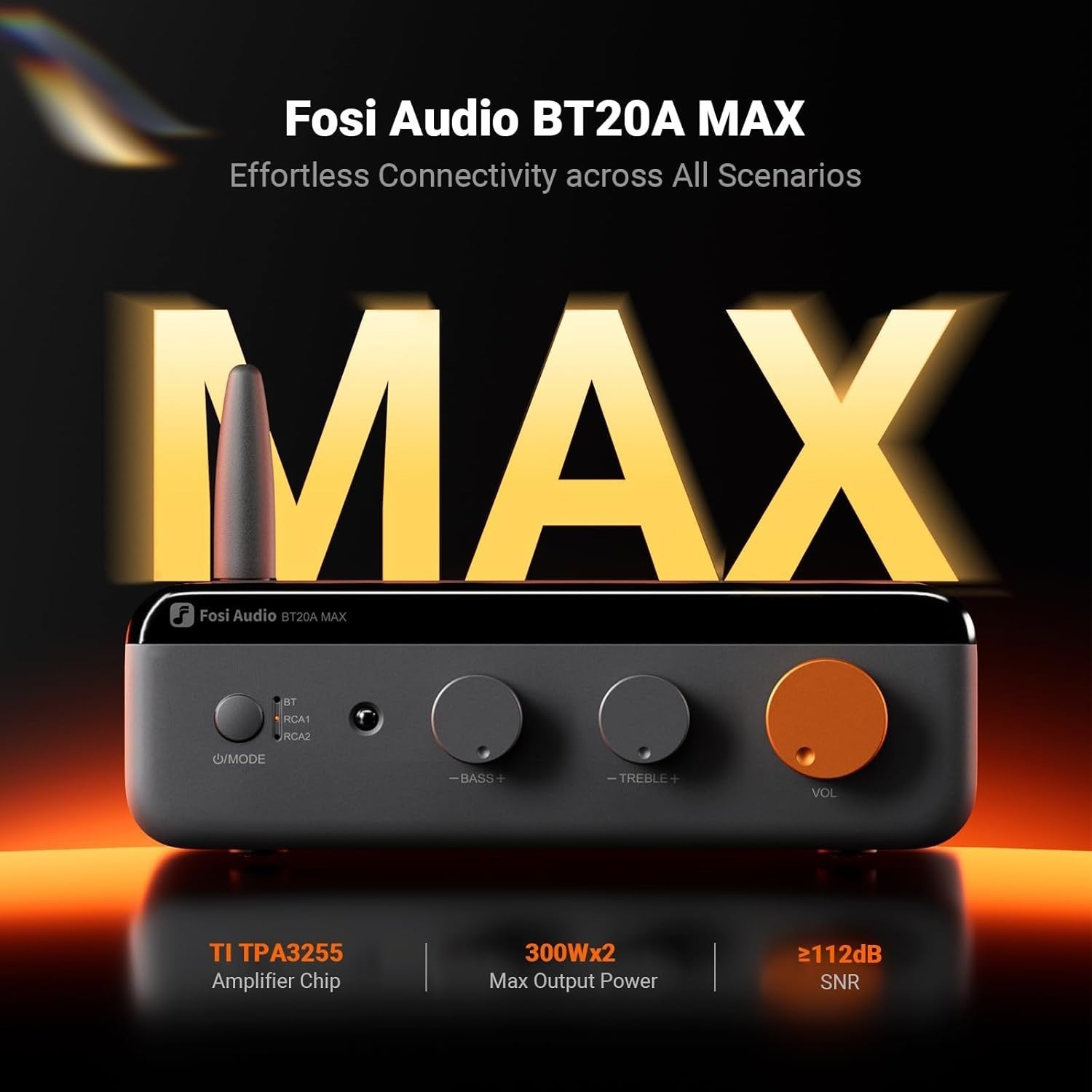 300W x2 Stereo Amplifier Bluetooth 6.0 PFFB Dual Power 2.1 HiFi Amp