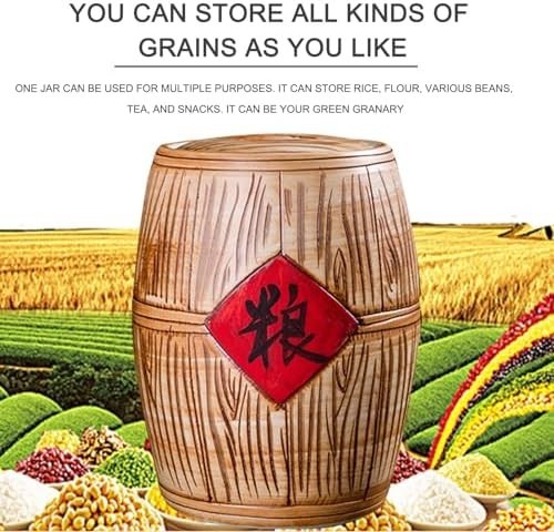 Ceramic Rice Storage Container with Lid Sealed Grain Dispenser Jar