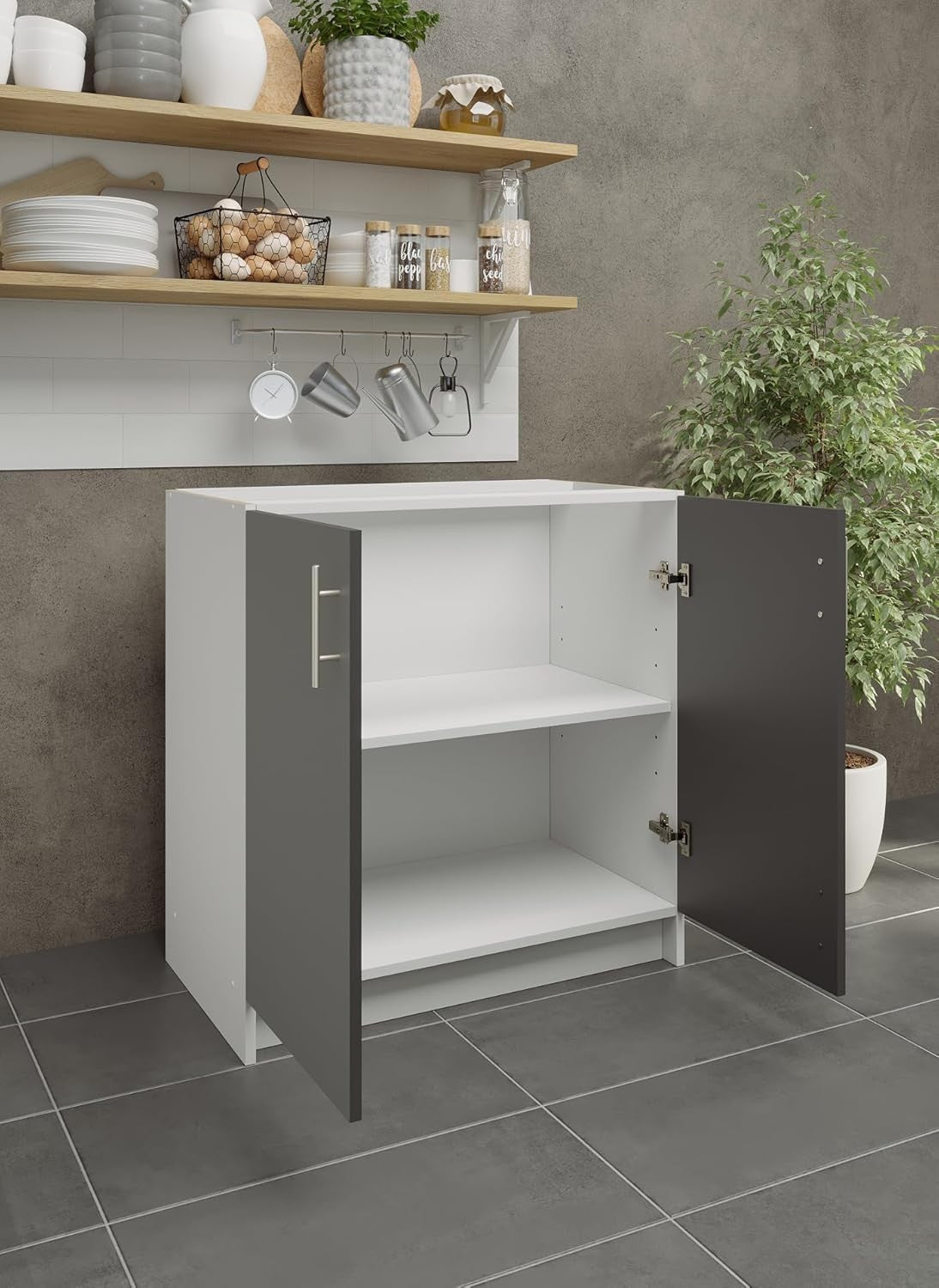 800mm Dark Grey Matt Kitchen Base Cabinet Cupboard Storage Unit Modern