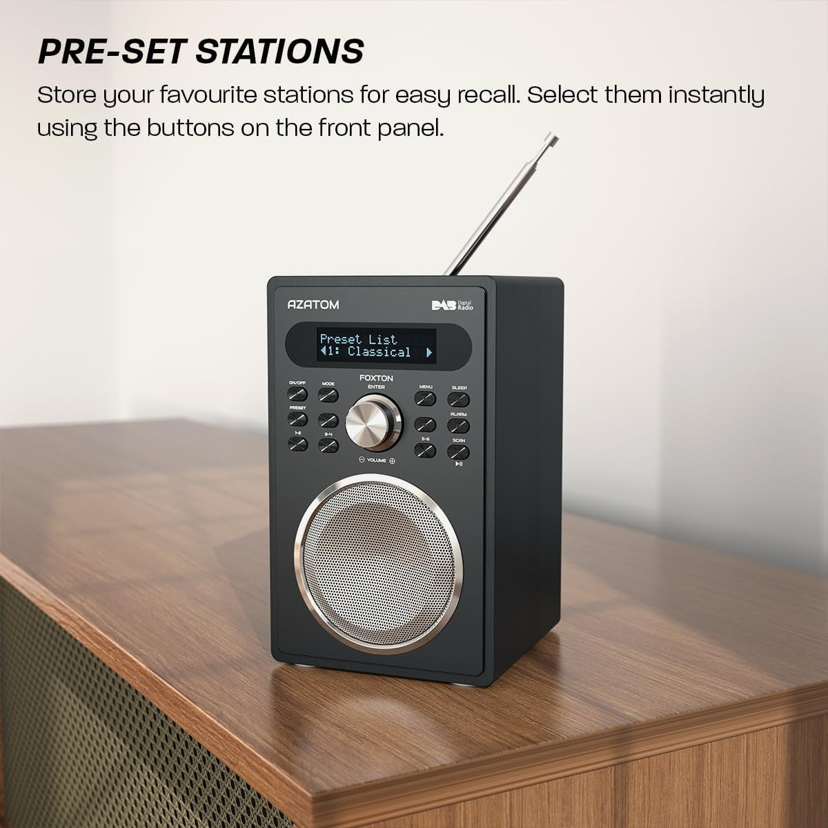Black DAB DAB+ FM Digital Radio Bluetooth Dual Alarm Sleep Timer USB