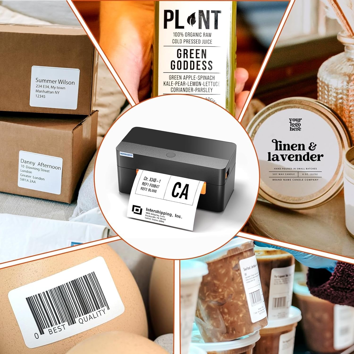 4x6 Portable Bluetooth Thermal Label Printer for Shipping DHL UPS