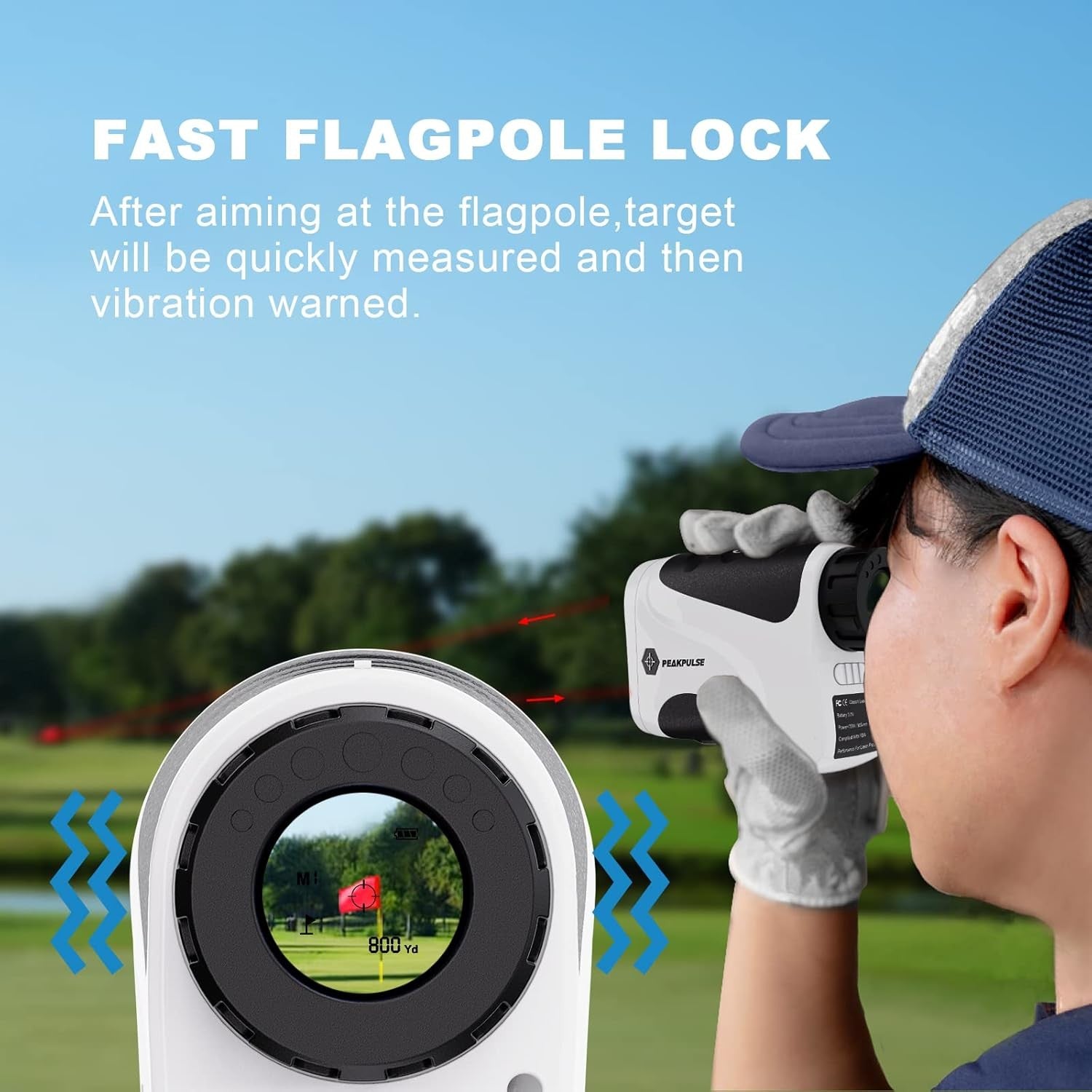 Golf Range Finder 656 Yards Flag Lock Vibration 6X Magnification Compact