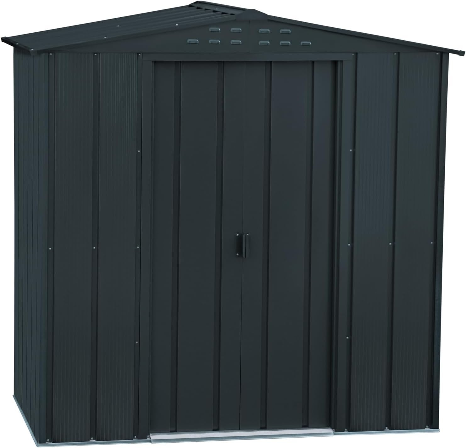 Duramax 6x4 Outdoor Metal Garden Shed Anthracite Weatherproof Storage