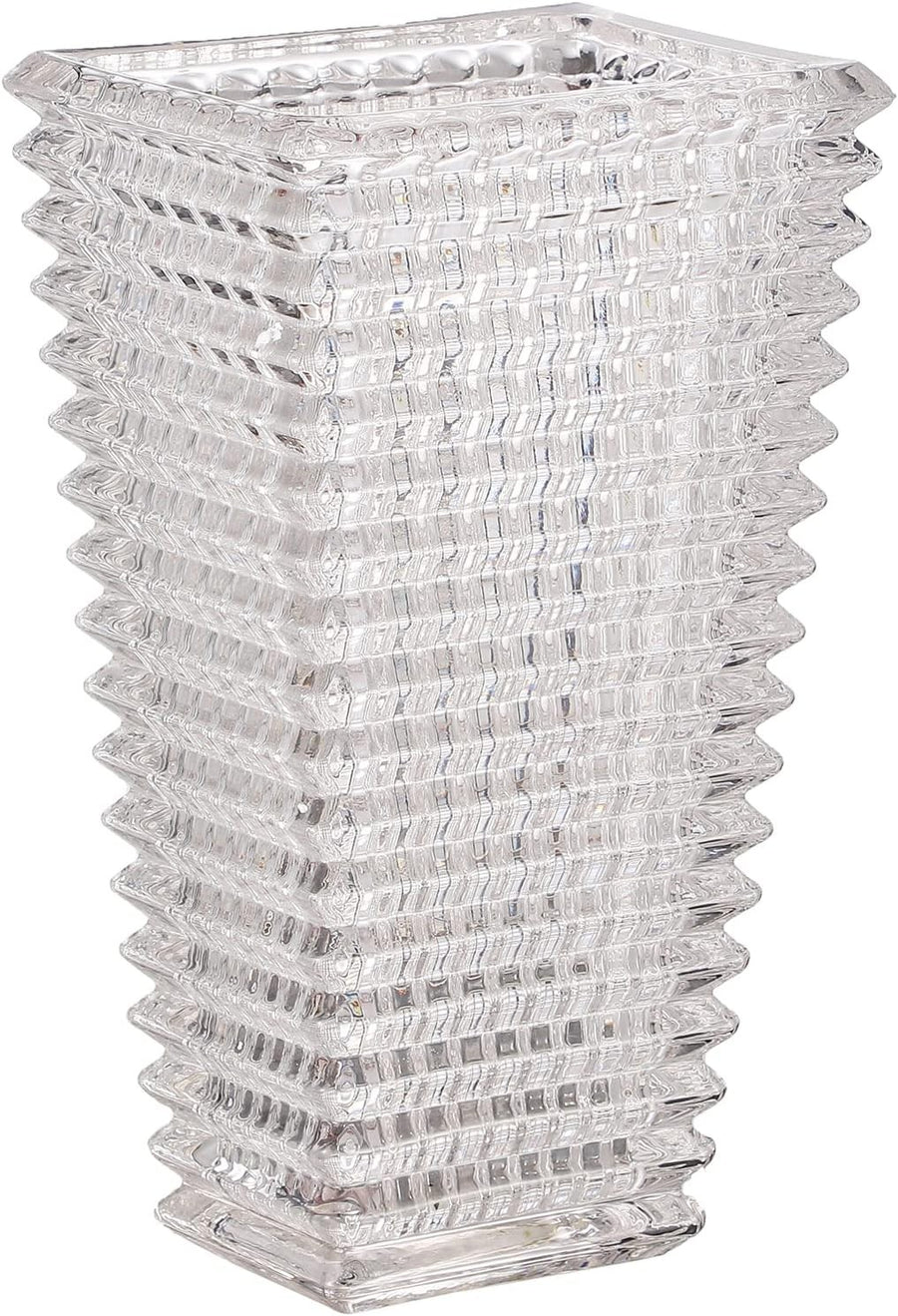 Clear Crystal Glass Vase XL Square Modern Flower Display Table Home Decor