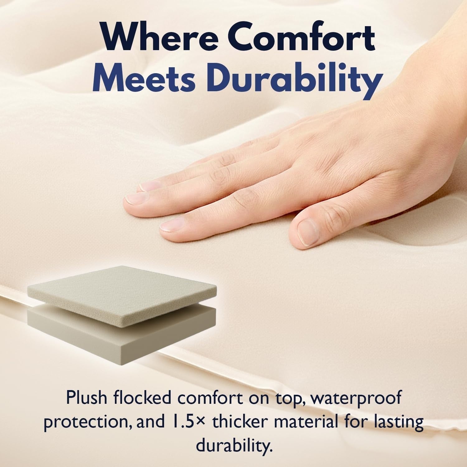 Luxury Queen Air Mattress Inflatable Bed Built-in Pump Adjustable Comfort