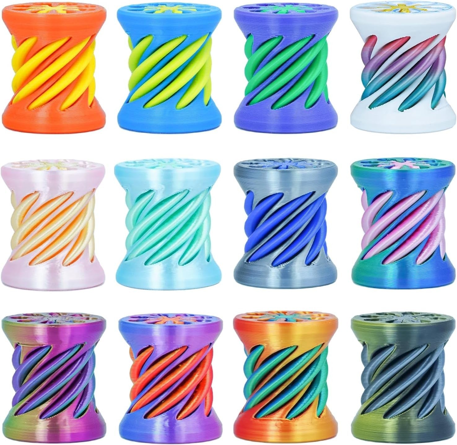 12pcs Spiral Cone Fidget Toys Optical Illusion Stress Relief Desk Set