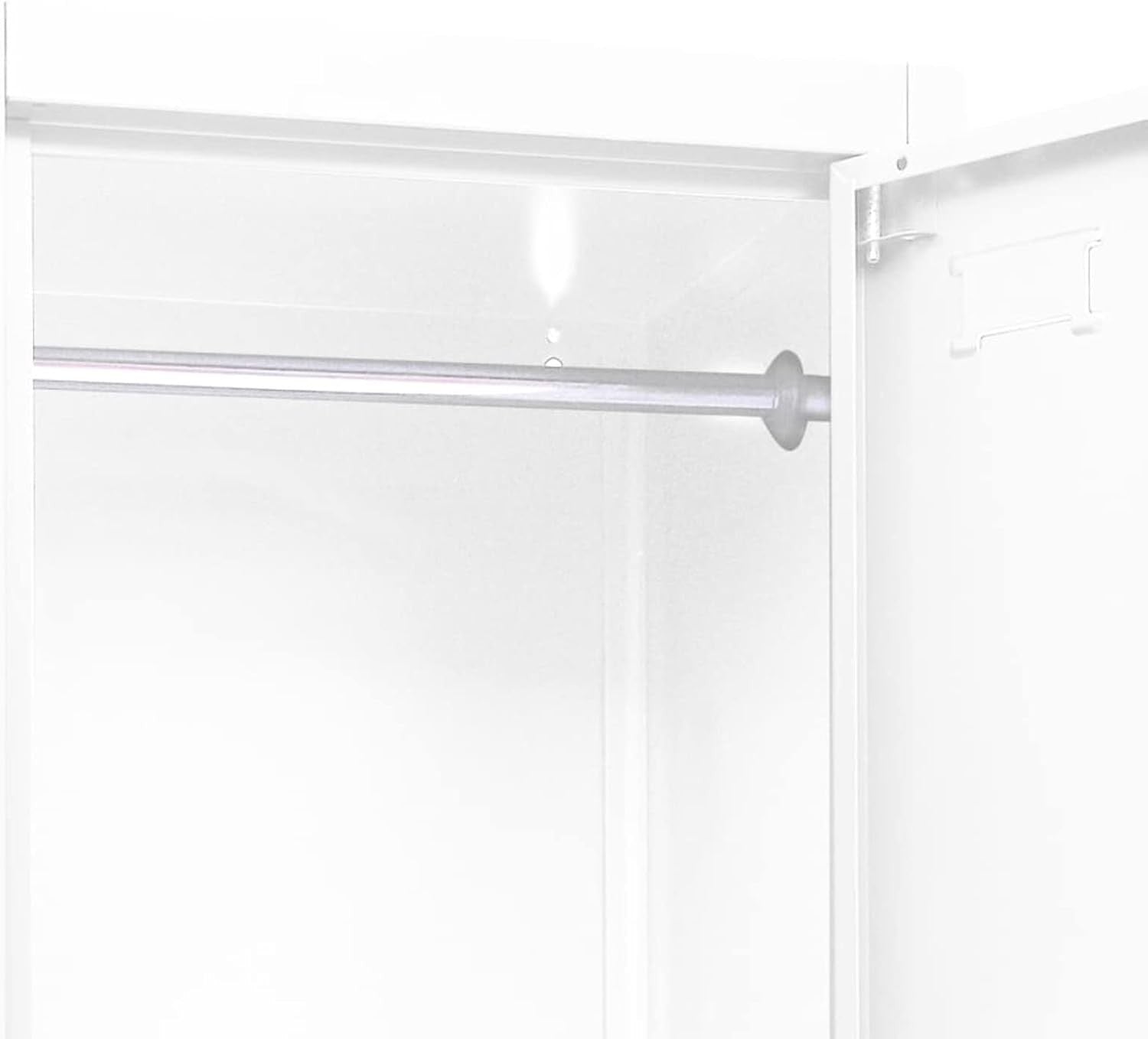 White Metal Locker Cabinet 2 Door Lockable Storage Cupboard Office Gym 180cm