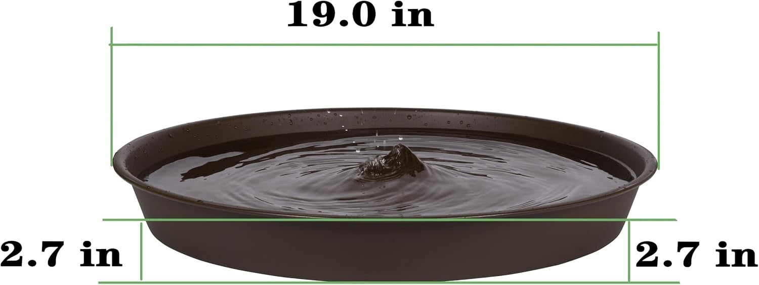 2 Pack Large Bird Bath Tray 19" Garden Feeder Bowls Durable Plant Saucers
