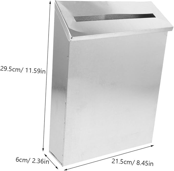 Wall Mounted Silver Mailbox Iron Retro Letter Box Outdoor Lockable Post Holder