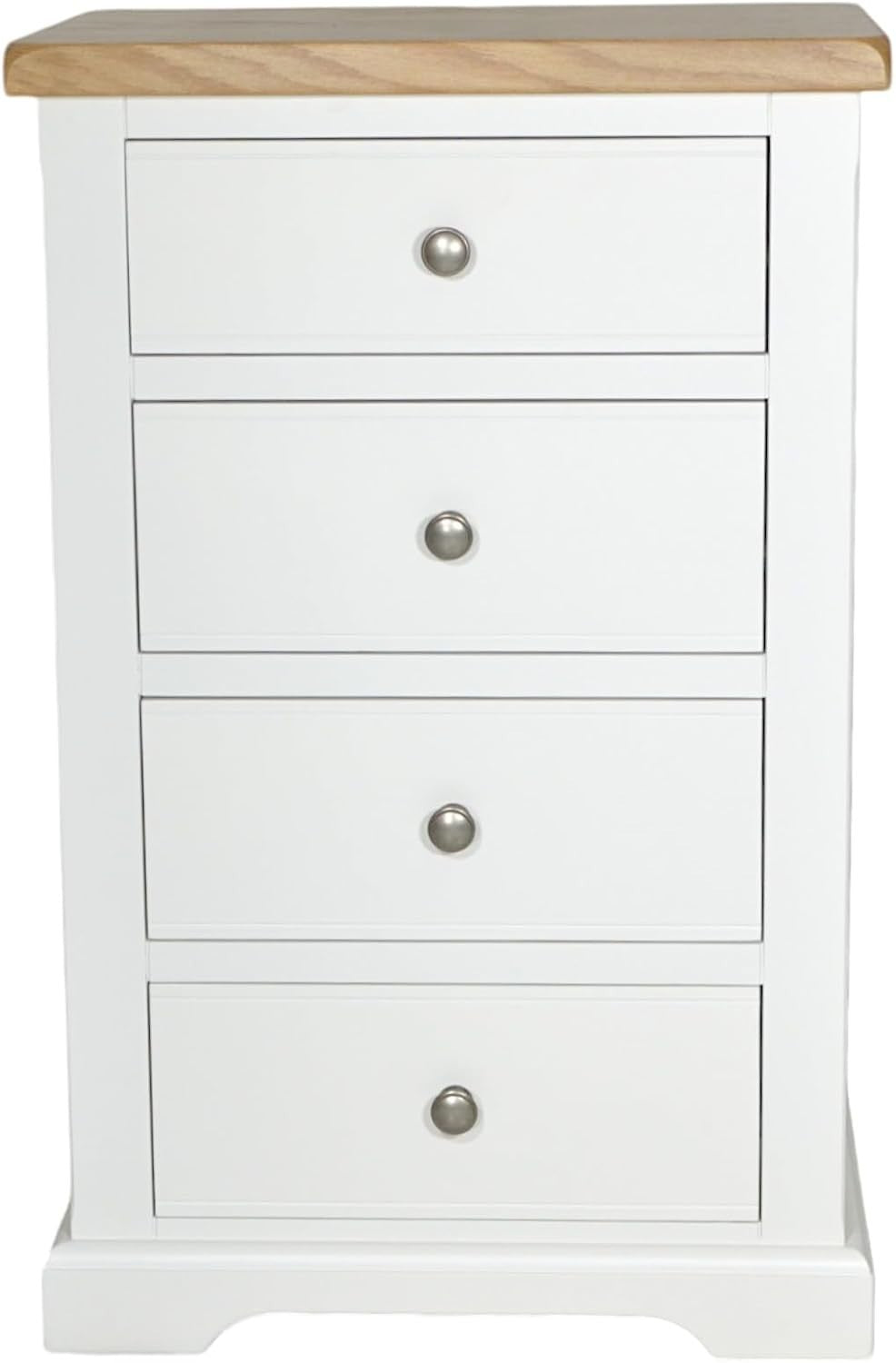 White 4 Drawer Tallboy Chest Slim Bedroom Storage Cabinet 95cm High