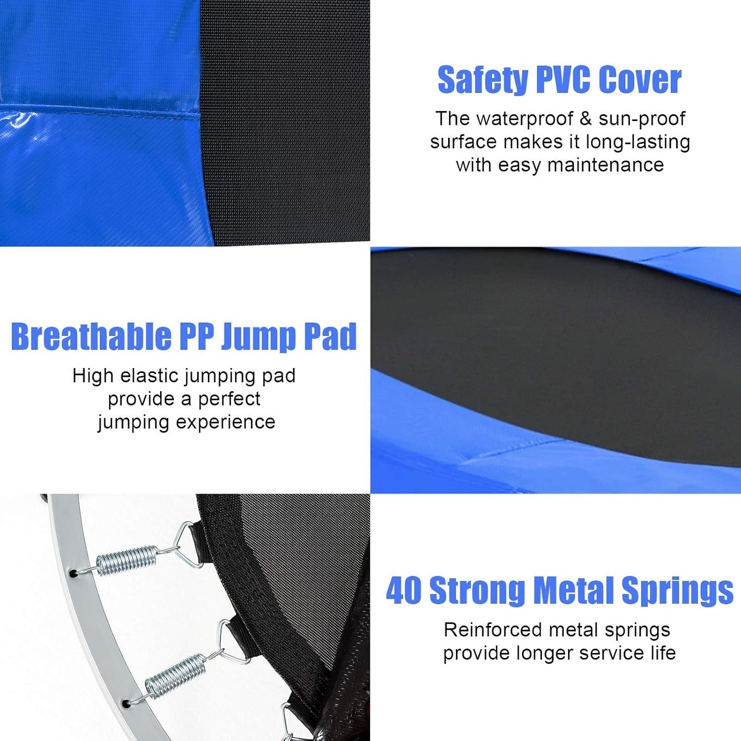 Oval Foldable Trampoline for Two Adjustable Handle Indoor Fitness 150KG