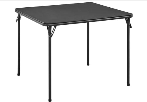 Foldable Square Table 2.6ft Portable Metal Frame Indoor Outdoor Black