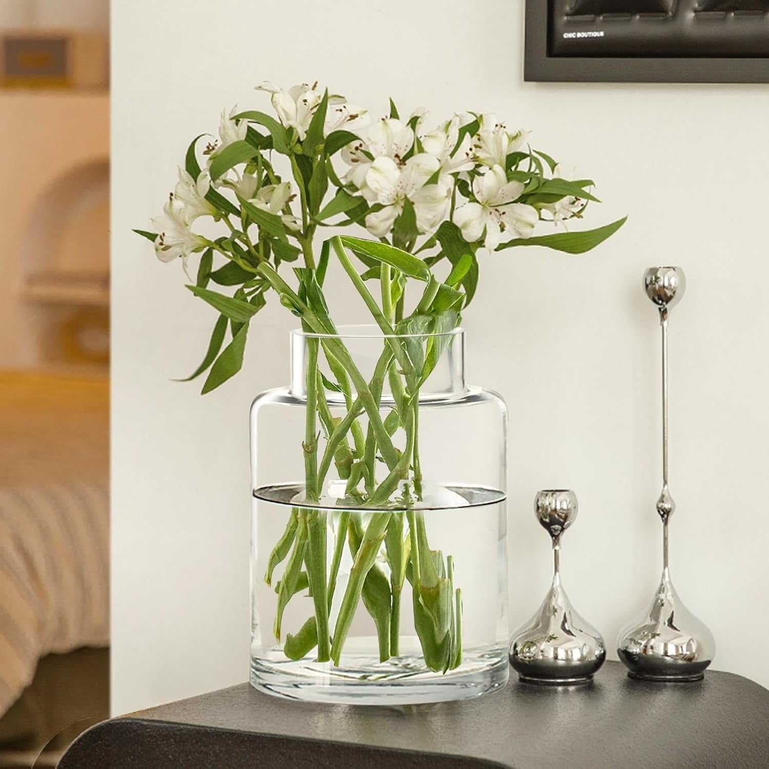 Clear Glass Cylinder Vase 23cm Wedding Table Centrepiece Home Decor