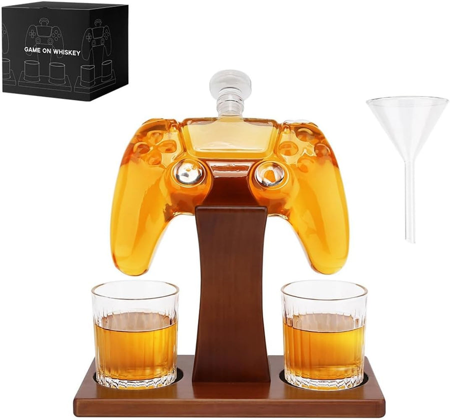 Retro Game Controller Whiskey Decanter Set with Glasses | 750ml Gift for Men