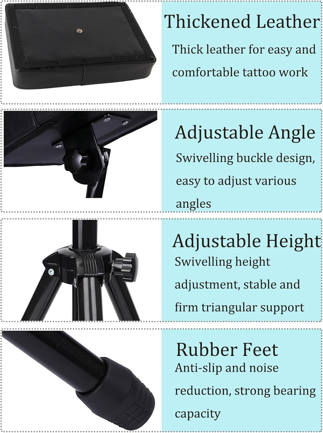 Tattoo Arm Rest Adjustable Height Padded Tripod Stand Portable Studio Support