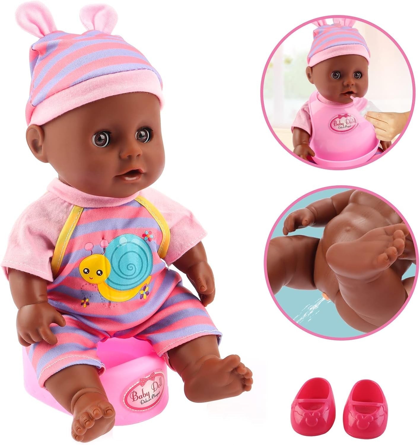 12 Inch Baby Doll Playset 21pcs w Crib High Chair Feeding Toys