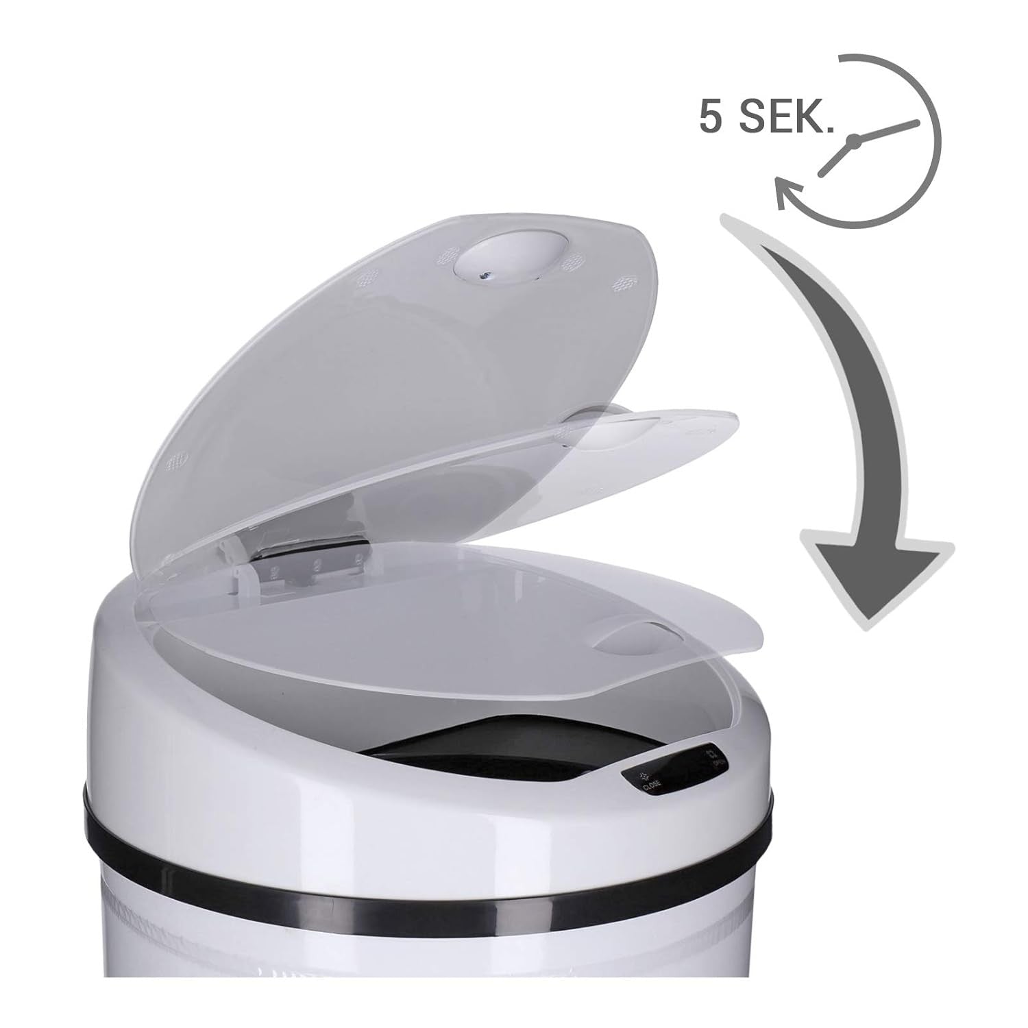 50L Automatic Sensor Kitchen Bin Touchless Soft Close White