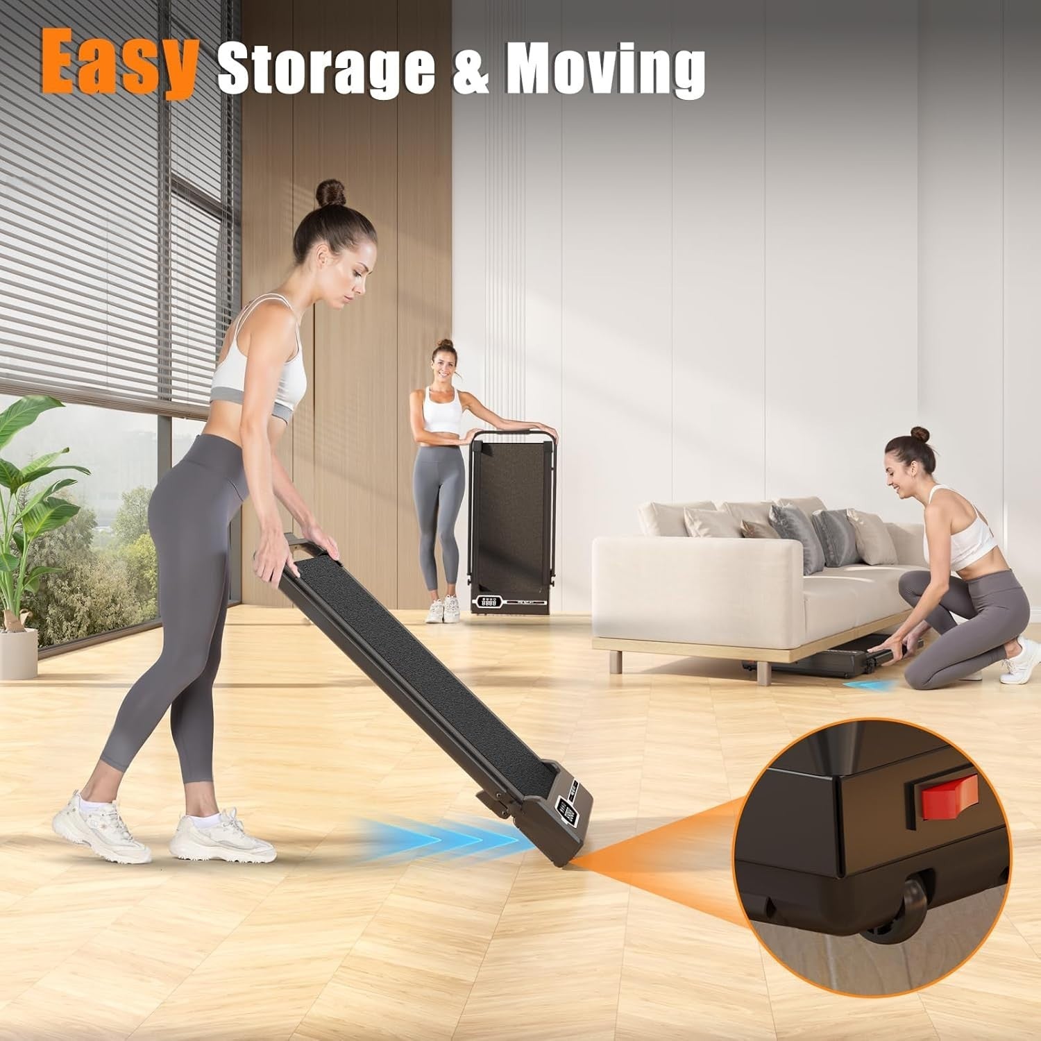 Foldable Incline Walking Treadmill 8KM/H Ultra Quiet Home Office Gym