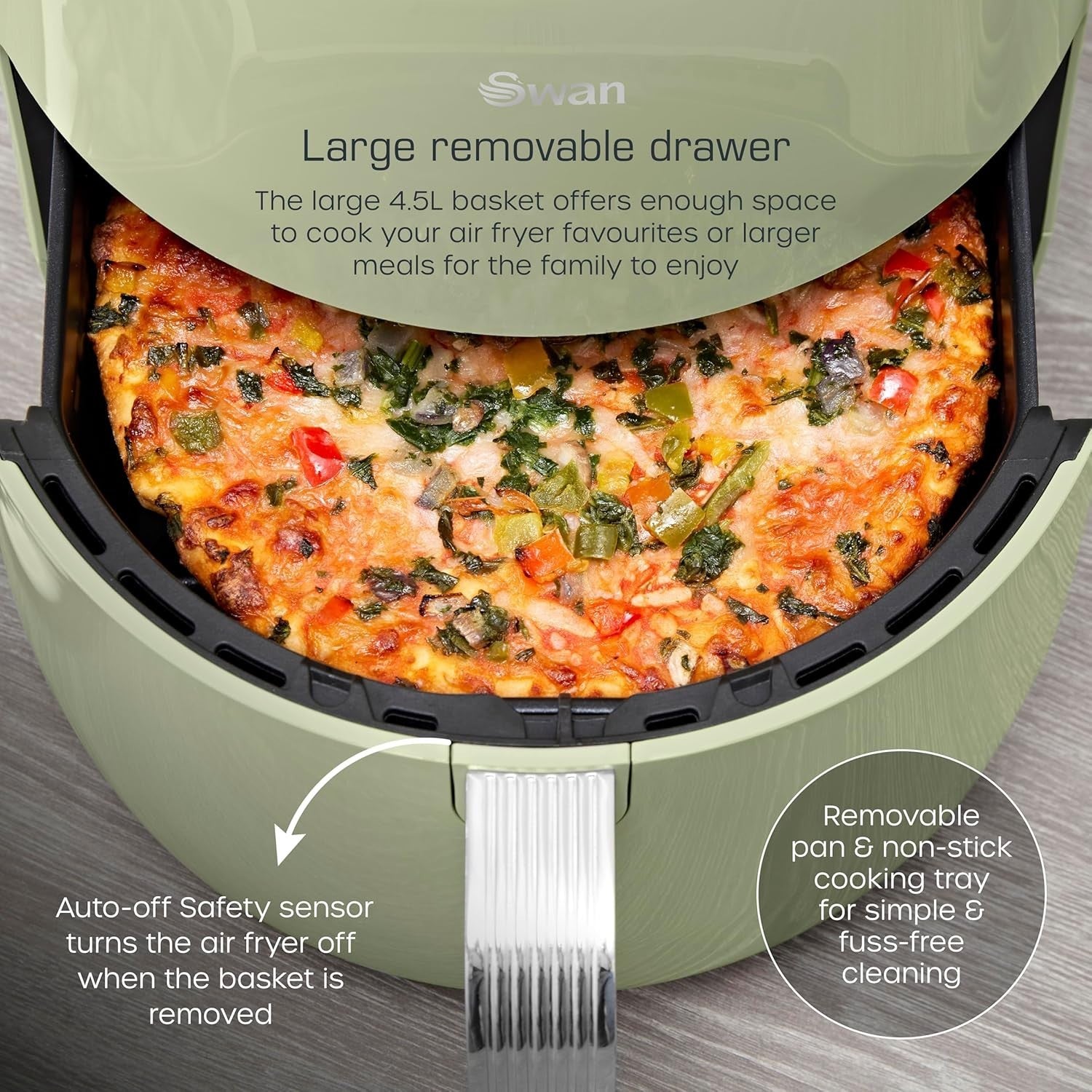 Retro Digital Air Fryer 4.5L | 8 Presets Fast Healthy Cooking Cyclone Tech