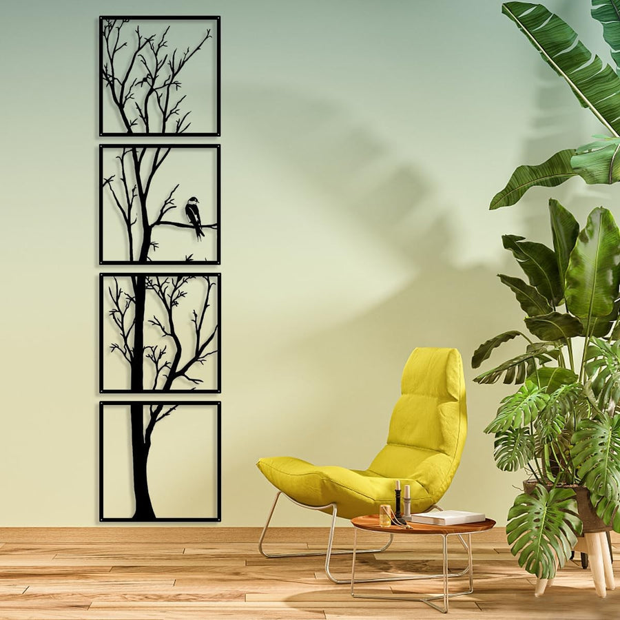 4Pcs Metal Tree Branch Wall Art Large Living Room Decor