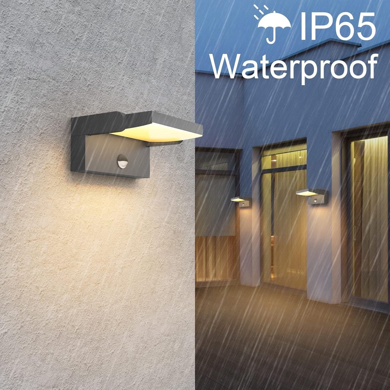 Outdoor Motion Sensor Wall Light Waterproof LED Adjustable Swivel IP65