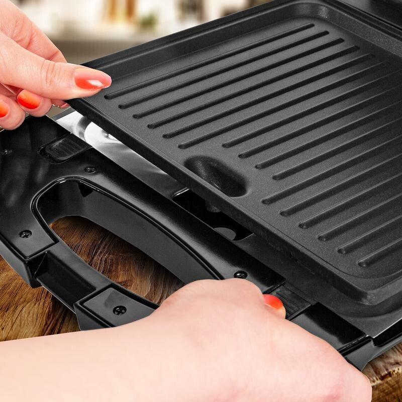 3-in-1 Snack Maker 1200W Waffle Toastie Grill Press Removable Plates