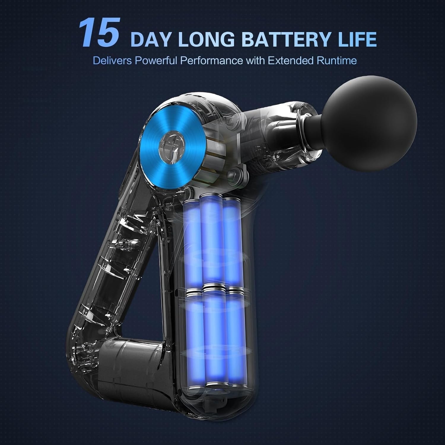 Deep Tissue Massage Gun 9 Speed Levels Ergonomic Handle Wireless Muscle Relief