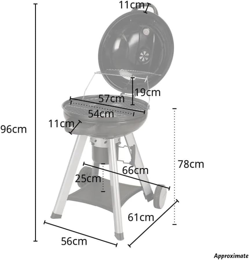 Kettle Charcoal BBQ Grill with Thermometer & Ash Catcher – 54cm Portable Outdoor