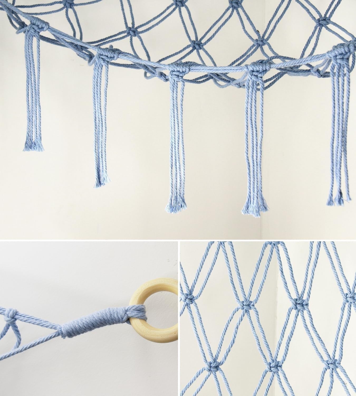 Toy Hammock for Stuffed Animals – Soft Cotton Net Storage, Boho Nursery Decor
