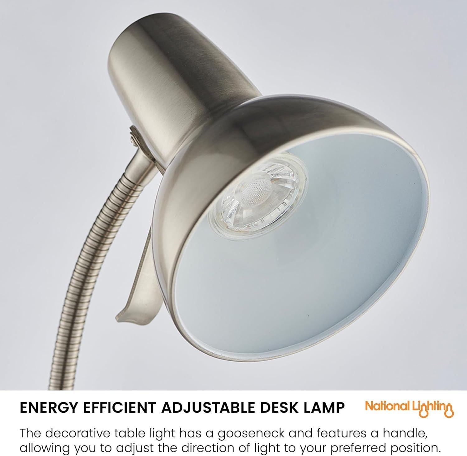 Desk Lamp with USB Charging Port Gooseneck LED Reading Light Bedside