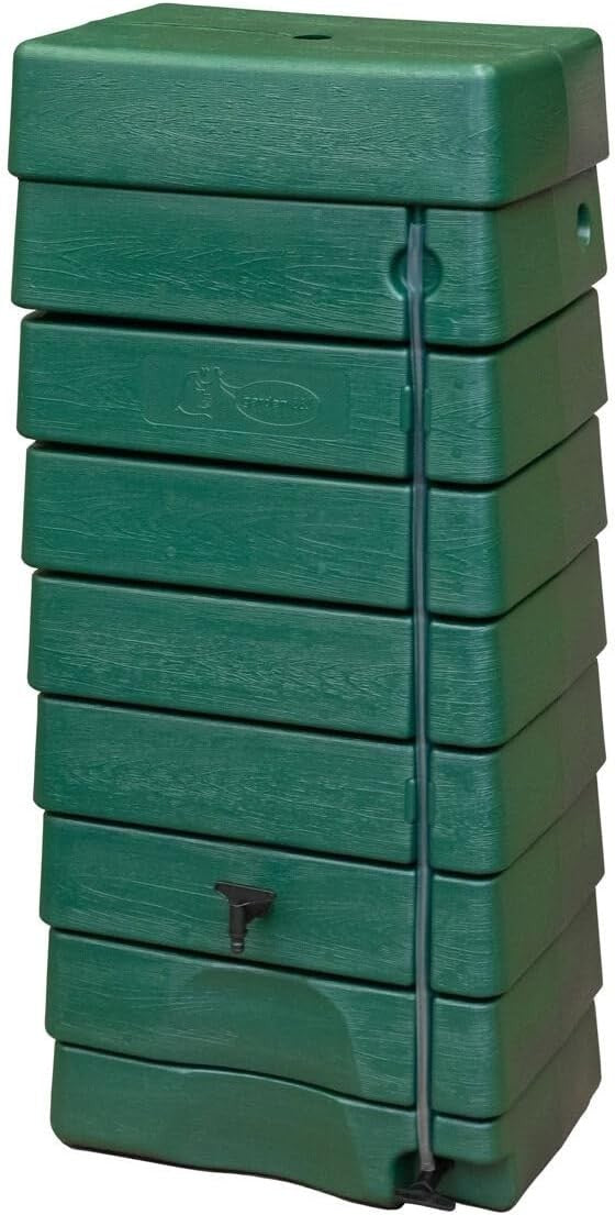 276L Green Wall Tank with Downpipe Connector, Complete Installation Kit