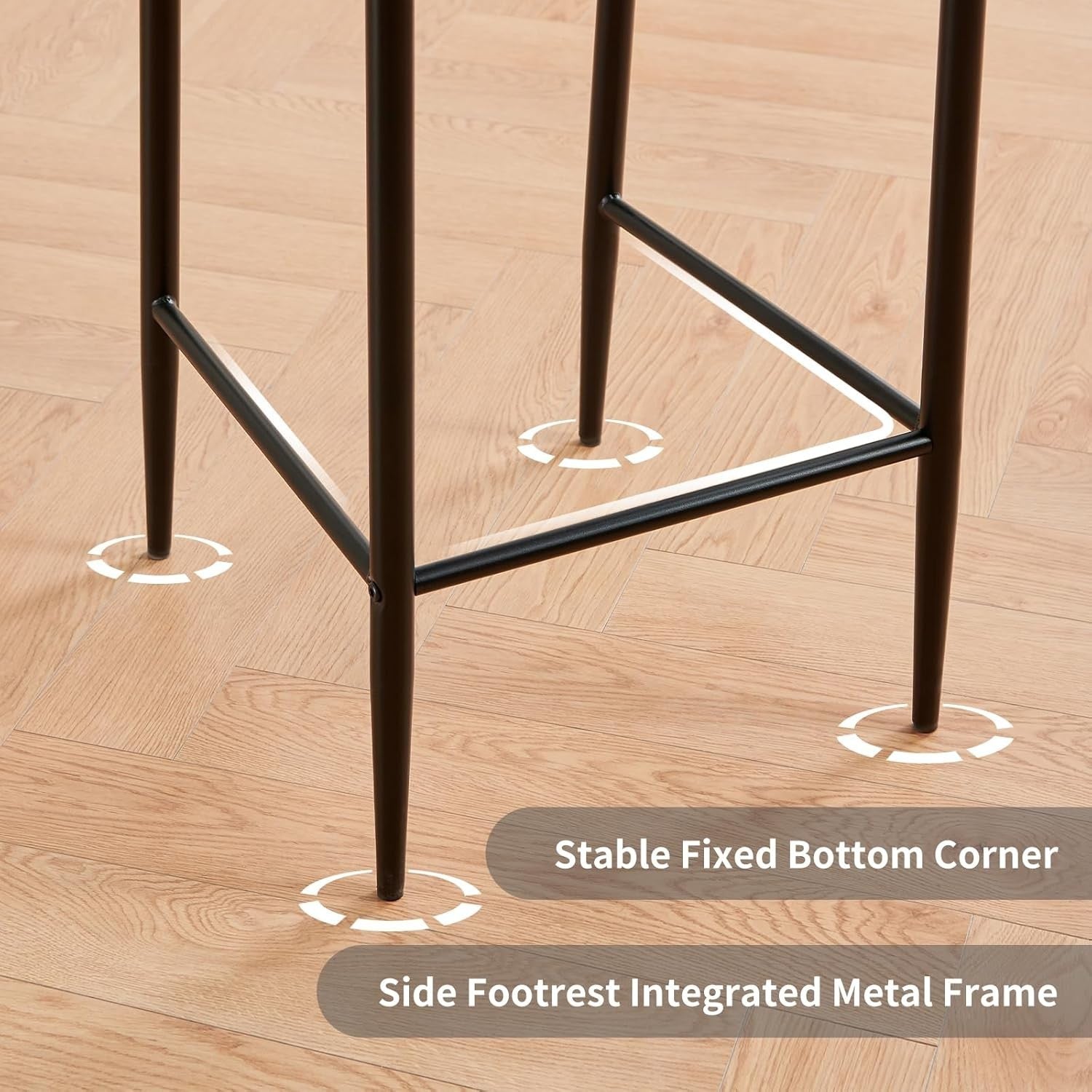 Black Velvet Bar Stool Set 4 – High Counter Kitchen Island Chairs