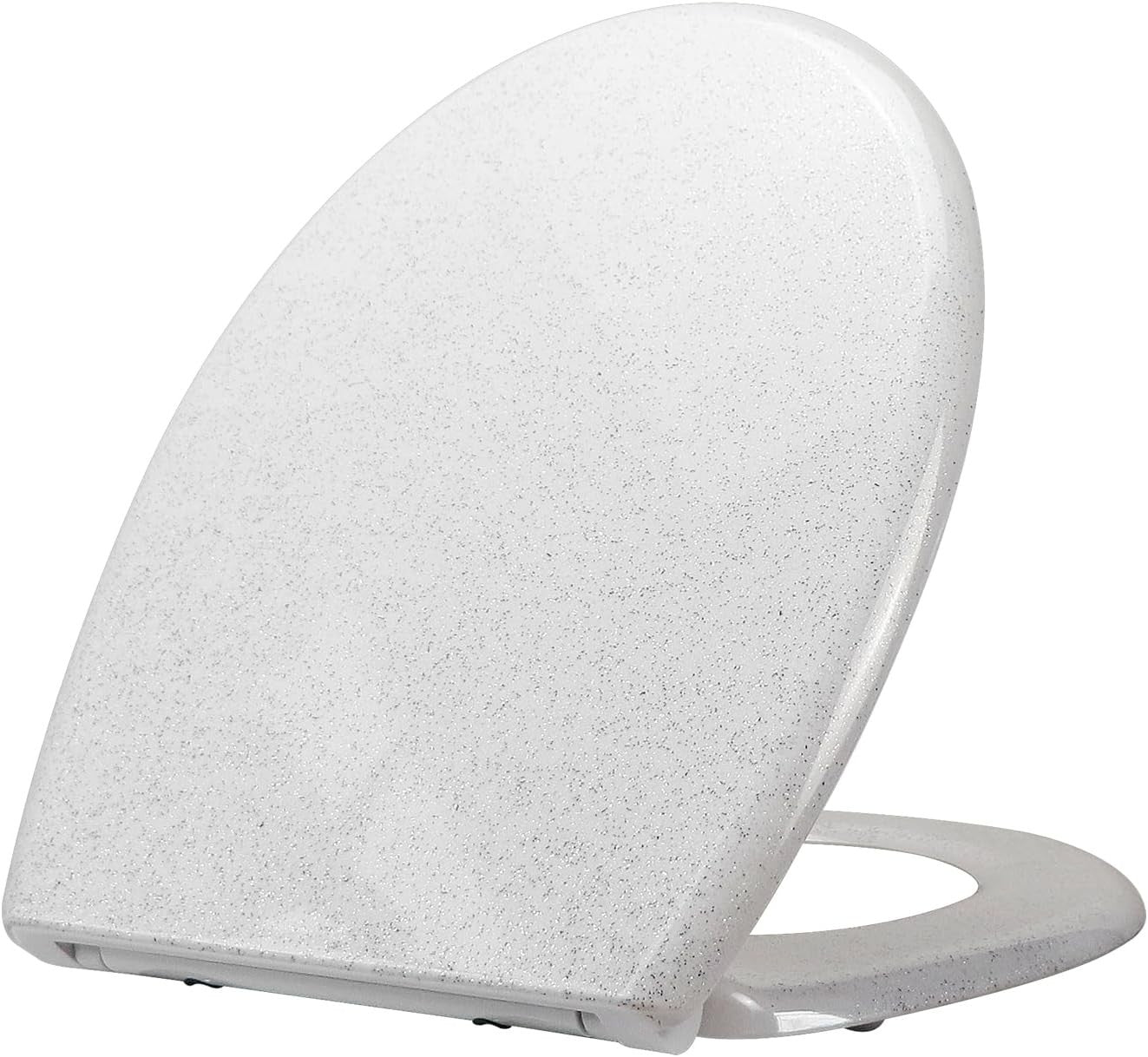 White Shining Toilet Seat Soft Close Duroplast Quick Release Top Fix 45x37cm